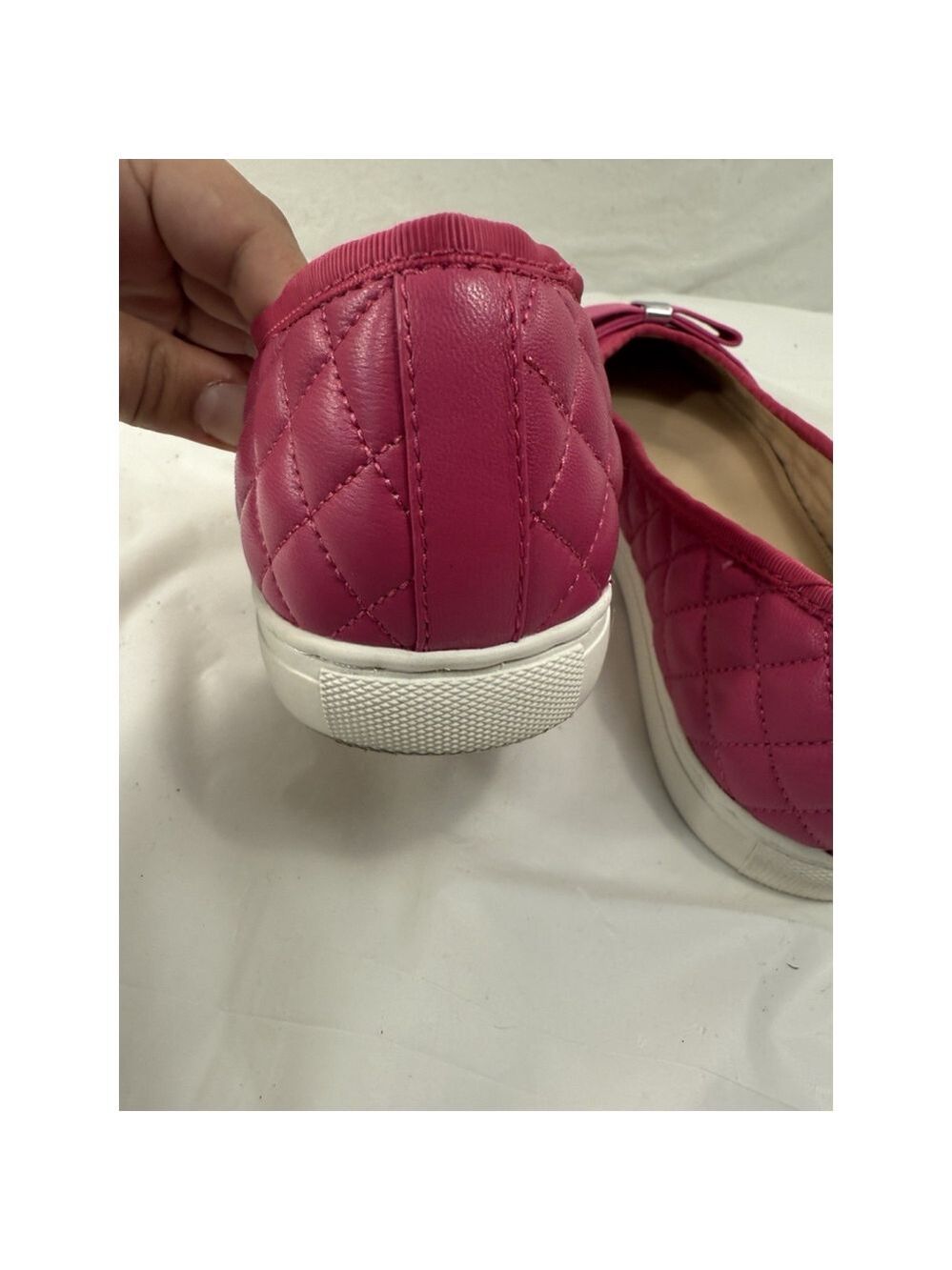 Isaac Mizrahi Live Kaitlyn Quilted Leather Flats Size 8.5 Pink Shoes - Picture 9 of 15